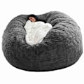 Miniatyrbillede 1 af 5: Hjemme Svampe Seng Sækkestol Betræk Overtræk Dobbelt Soveværelse Altan Stor Sofa Rund Blød Fluffy Betræk Ingen Fyld Kun Betræk
