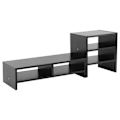 Miniatyrbillede 2 af 5: Computer Laptop Skærm Riser Stand Desktop Opbevaringsorganisator 3-lags Hylde (Sort Valnød)