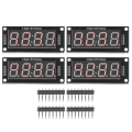 Miniatyrbild 2 av 5: 4-sats 4-siffrig Digital Rörs LED-displaybräda 7 Segment Klockmodul TM1637 0,56 tum Röd MRA041D