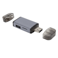Pikkukuva 2 / 5: OTG-kortinlukija USB3.0 TypeC SD/TF 6in1 -sovitin Hubilla, 2 kuulokeliitäntää, tietokonetarvikkeet