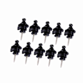 Miniatyrbilde 2 av 5: 10 stk/pose Metall Runde Hodestropplåser Antiskli Stropplåsknapper For Elektrisk Gitar (svart)