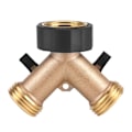 Miniatyrbillede 2 af 5: Messing Vandhane Adapter 2 Vejs Y Form 3/4 Slangekobling Havevanding (Europæisk Standard)