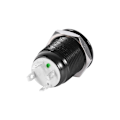 Miniatyrbillede 4 af 5: Bil 12mm LED Lys Momentary Trykknap Kontakt Toggle Sort Kabinet 2A