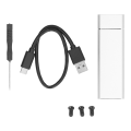 Miniatyrbild 2 av 5: USB C SSD-hölje M.2 NGFF Hög Hastighetsöverföring USB3.0 5Gbps USB 3.1 10Gbps Typ C Metall SSD-hölje för Dator Silver