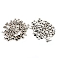 Miniatyrbilde 2 av 3: 100 sett 8 x 10 mm dobbelkappenieter metall lær håndverk reparasjoner pigger dekorasjon (sølv)