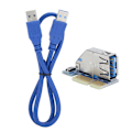 Pikkukuva 5 / 5: PCIE - kaksois-PCI-sovitin hartsikortti laajennuskortti 0,6 m liitäntäkaapelilla