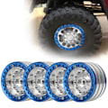 Miniatyrbilde 4 av 5: 4 stk. 1,9-tommers aluminium Beadlock felger nav for SCX10 1/10 RC Crawler bil (sølvblå)