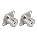 Miniatyrbillede 1 af 4: 2 STK UHF Hun SO239 4 Hul Socket Panel Chassis RF Koaksial Adapter Konnektor
