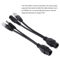 Miniatyrbillede 4 af 5: POE Adapterkabel Ikke-Standard Vandtæt Injektor Splitter DC12V (Sort)