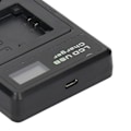 Miniatyrbillede 3 af 5: Batterioplader i plastik med LCD-display, dobbelt kamera batteri opladning til NP‑FV100