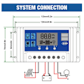 Miniatyrbild 4 av 5: Solar Charge Controller LCD Dubbel USB PWM Cell Panel Regulator med Last Automatisk Identifiering 12V 24V 30A