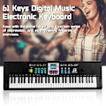 Miniatyrbillede 3 af 5: 61 Tangenter Digitalt Musik Elektronisk Keyboard Børn Multifunktionelt Elektrisk Klaver til Klaverstuderende med Mikrofonfunktion Musikinstrument