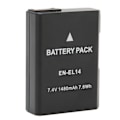 Miniatyrbillede 1 af 5: EN EL14 Lithium Ion Batteri 1480mAh Kamera Erstatningsbatteri til Nikon D5300 D3200 D5200 D3400 D5600 D3500 D3300 D3100