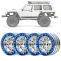 Miniatyrbilde 5 av 5: 4 stk. 1,9-tommers aluminium Beadlock felger nav for SCX10 1/10 RC Crawler bil (sølvblå)