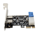 Miniatyrbillede 4 af 4: PCI-E til USB 3.0 Udvidelseskort 19-Pin Konverter Ekstern 2 Port USB 3.0 Dobbelt USB 3.0 interface Til PC Desktop