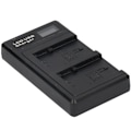 Miniatyrbillede 1 af 5: Batterioplader i plastik med LCD-display, dobbelt kamera batteri opladning til NP‑FV100