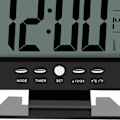 Miniatyrbillede 4 af 5: LCD Digital Lydsensor Bord Skrivebords Vækkeur med Kalender og Temperaturvisning Sort