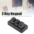 Miniatyrbild 4 av 5: 3 Tangenters Knappsats RGB Bakgrundsbelyst 3 Tangenter USB-gränssnitt Mini Mekanisk Programmerbar Plug and Play Macro Knappsats för Dator Svart
