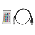 Pikkukuva 3 / 5: 5-24V 24 Näppäimen RGB LED-valonauhan langaton kaukosäädin USB 6A Lampun tehoste IR-ohjain (0,5 m)