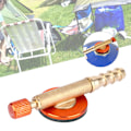 Miniatyrbild 3 av 5: Mässing Gas Påfyllningsadapter Säkerhetsspisbrännare Omkopplingsventil för Utomhuscamping (Röd)