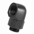 Miniatyrbillede 1 af 5: 90 Grader PC Vandkøling To-berørings Fitting G1/4 Gevind Albue Barb Connector til Slange Sort