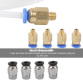 Miniatyrbilde 1 av 5: 2*PTFE PTEE Slange 4*PC4 M6 Hurtigkobling+4*PC4 M10 Rett Pneumatisk Kobling Push