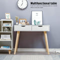Miniatyrbilde 3 av 5: Skrivebord Datamaskin Moderne Laptop Sminkebord Arbeidsstasjon 2 Oppbevaringsskuffer for Hjemmekontor