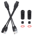 Miniatyrbillede 2 af 5: POE Adapterkabel Ikke-Standard Vandtæt Injektor Splitter DC12V (Sort)