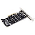 Miniatyrbillede 4 af 5: Adapterkort Dual M.2 NVMe SSD til PCIE X8 M Key Harddisk Konverter Læser Udvidelseskort PH45