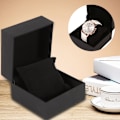 Miniatyrbillede 3 af 5: 1 stk. Ny Sort PU Læder Ur Gaveæske Display Etui Armbånd Smykke Opbevaringsboks