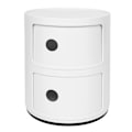 Miniatyrbillede 2 af 5: 2-lags moderne sengebord soveværelse sidebord multifunktionel rund opbevaringsenhed