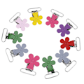 Miniatyrbillede 2 af 5: 10 stk./parti 25 mm Mini Blommeformet Seler Sutteholder Bøjle Klips Holder