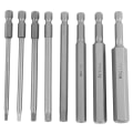 Miniatyrbilde 3 av 5: 8 stk. 100 mm Lengde 1/4\" Sekskantfeste BST Skrutrekkerbit 2.5-12mm Sett