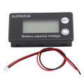 Miniatyrbilde 2 av 5: LCD 12V Batterikapasitetsindikator Tester Litiumbatteri Universell Digital Display Voltmeter (10-100V Blå Temperatur)