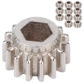 Miniatyrbilde 2 av 5: OpenGear Gitar Stemmeskruer Tannhjul Sekskantlås Universal Monteringsplugger Musikkinstrumentverktøy (argent 9 deler)