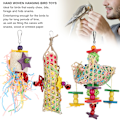 Pikkukuva 4 / 5: 3kpl Rattan Paper Bird Hanging Cage -lelut koukulla, papukaijojen pureskeluleluvaruste