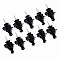 Miniatyrbilde 1 av 5: 10 stk/pose Metall Runde Hodestropplåser Antiskli Stropplåsknapper For Elektrisk Gitar (svart)