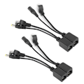 Miniatyrbilde 1 av 5: 2 Par POE Splitter Nettverkskamera Strømforsyningsmodul Separator Overvåkingsutstyr 12V