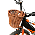 Miniatyrbillede 2 af 5: Børnecykelkurv Børn Forreste Styrkurv Plastik Rattan Kurv til Lastkurv Opbevaring til Cykel