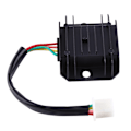 Miniatyrbillede 1 af 2: 4 Ledninger 4 Ben 12 Volt Spændingsregulator Ensretter Til 150-250CC Motorcykel Scooter Knallert ATV Sort