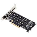Miniatyrbillede 5 af 5: Adapterkort Dual M.2 NVMe SSD til PCIE X8 M Key Harddisk Konverter Læser Udvidelseskort PH45