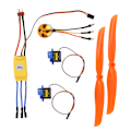 Miniatyrbilde 1 av 5: A2212 1400KV Børsteløs Motor 30A ESC SG90 9G Mikro Servo 8060 Propell for RC Fly (1400KV Motor 30A ESC 9G Servo 8060 Propell)
