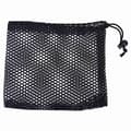 Svart Nylon Mesh Snørestropp Pose Golfballer Holder Oppbevaringspose (M)