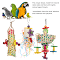 Pikkukuva 5 / 5: 3kpl Rattan Paper Bird Hanging Cage -lelut koukulla, papukaijojen pureskeluleluvaruste