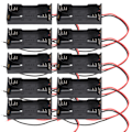 Miniatyrbillede 2 af 5: 10 stk. 2x 3x AAA Batteriholder Batteri Strømkasse Plastikboks med Ledning 2x AAA