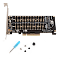 Miniatyrbillede 2 af 5: Adapterkort Dual M.2 NVMe SSD til PCIE X8 M Key Harddisk Konverter Læser Udvidelseskort PH45