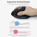 Miniatyrbillede 5 af 5: YWYT 2.4G Trådløs Vertikal Mus Ergonomisk Vertikal Mus Oprejst Mus Optisk Mus 3 Justerbare bevægelseshastighedsniveauer/ Plug&Play Sort