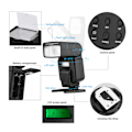 Miniatyrbilde 3 av 5: Andoer Universal Blits Speedlite GN40 Justerbar LED Fylllys On-camera Blits Med Brakett Erstatning for Canon Nikon Olympus Pentax DSLR Kameraer