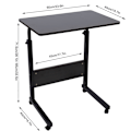 Miniatyrbillede 5 af 5: Bærbart justerbart laptop computer stander skrivebord seng side læsebord (mørk valnød)