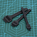 Pikkukuva 4 / 5: 3 kpl 2/4/6 Piikkimeiseli Teräs DIY Ompelu Nahkatyö Käsirei'itin Työkalu 4mm
